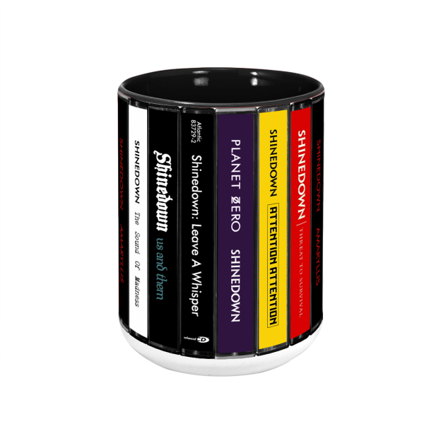 Shinedown Albums Cassette Collection Retro Accent Edge-to-Edge Printed Mug