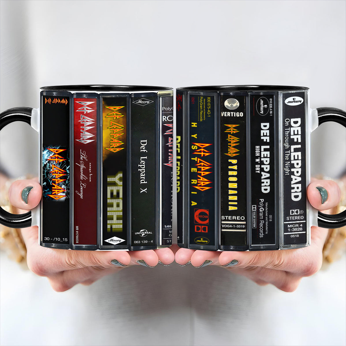Def Leppard Albums Cassette Retro Collection Accent Mug