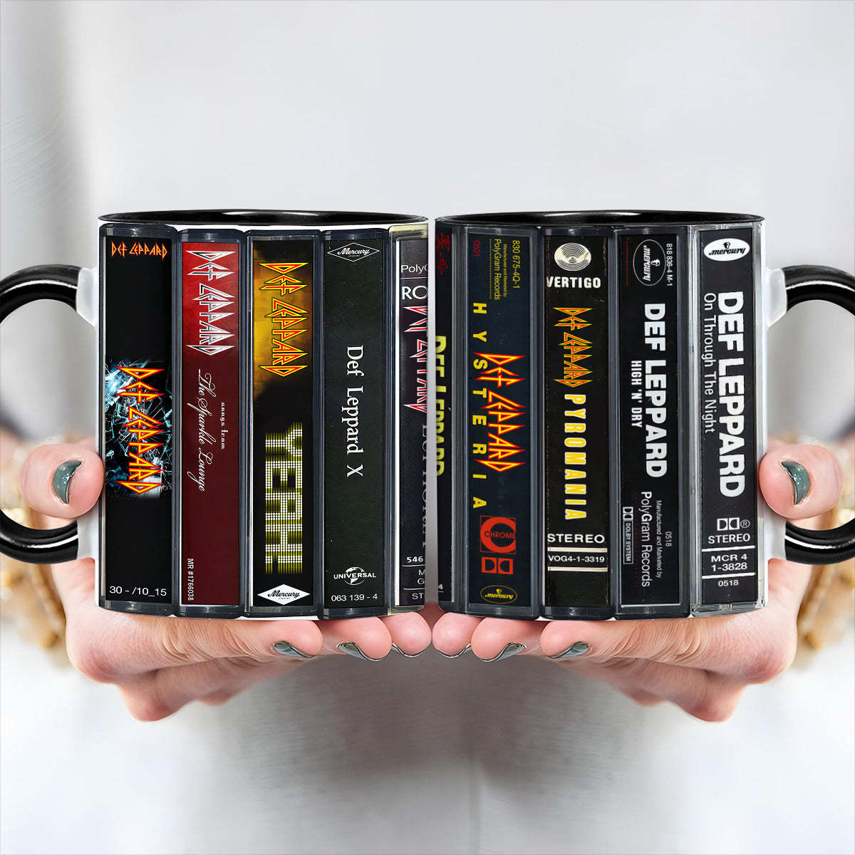 Def Leppard Albums Cassette Retro Collection Accent Mug