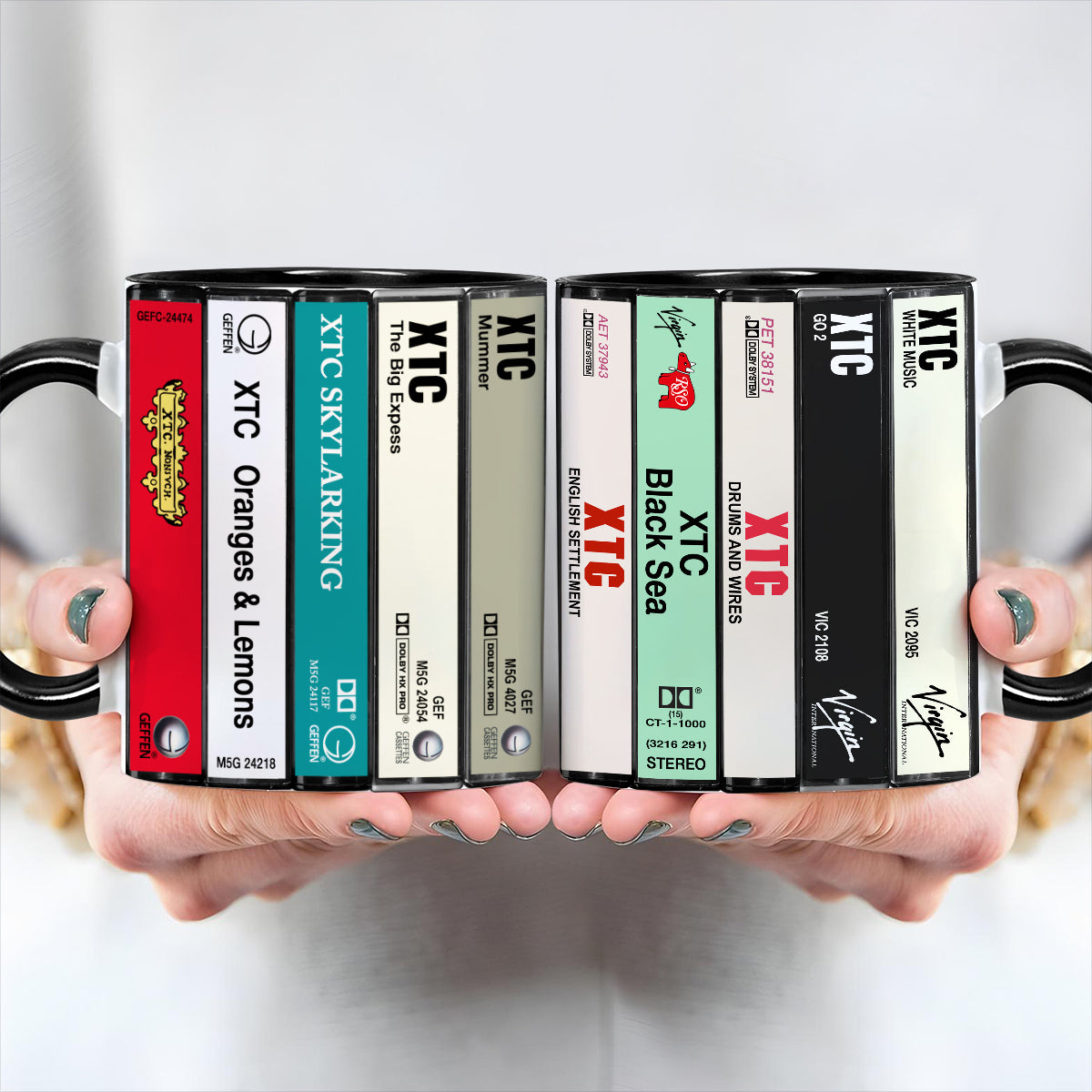 XTC Albums Cassette Collection Retro Accent Edge-to-Edge Printed Mug