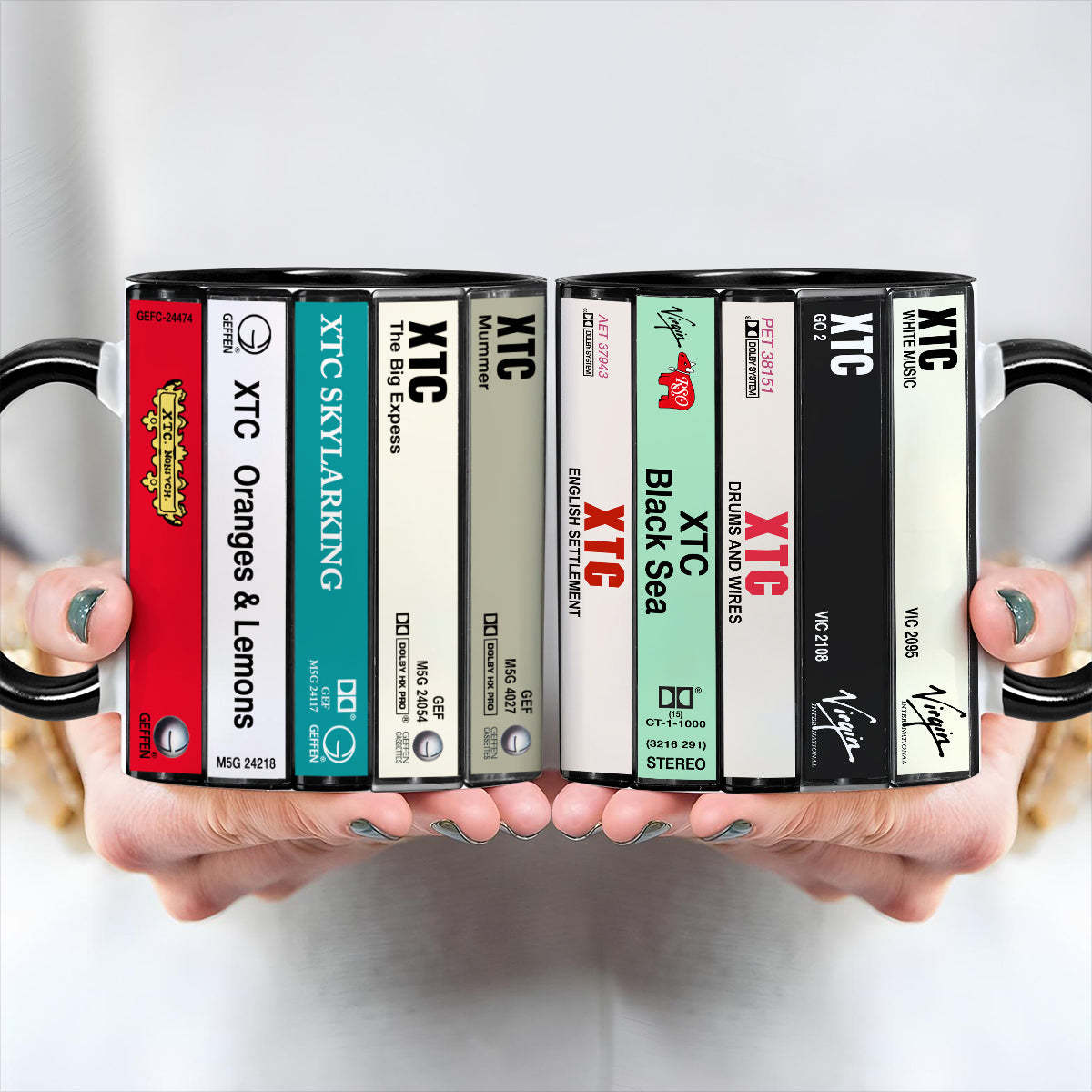 XTC Albums Cassette Collection Retro Accent Edge-to-Edge Printed Mug