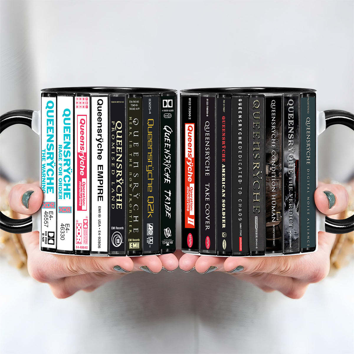 Queensrÿche Albums Cassette Collection Retro Accent Edge-to-Edge Print