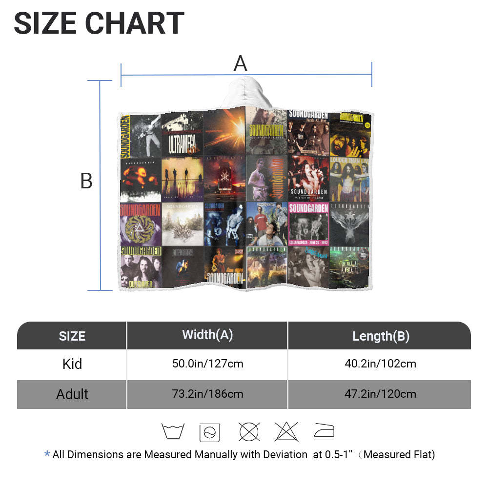 Soundgarden Albums Wearable Hooded Blanket – Grunge Legends & Seattle Vibes