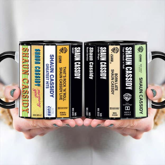 Shaun Cassidy Albums Cassette Collection Retro Accent Edge-to-Edge Printed Mug
