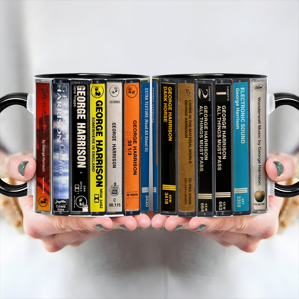George Harrison Albums Cassette Retro Collection Accent Mug