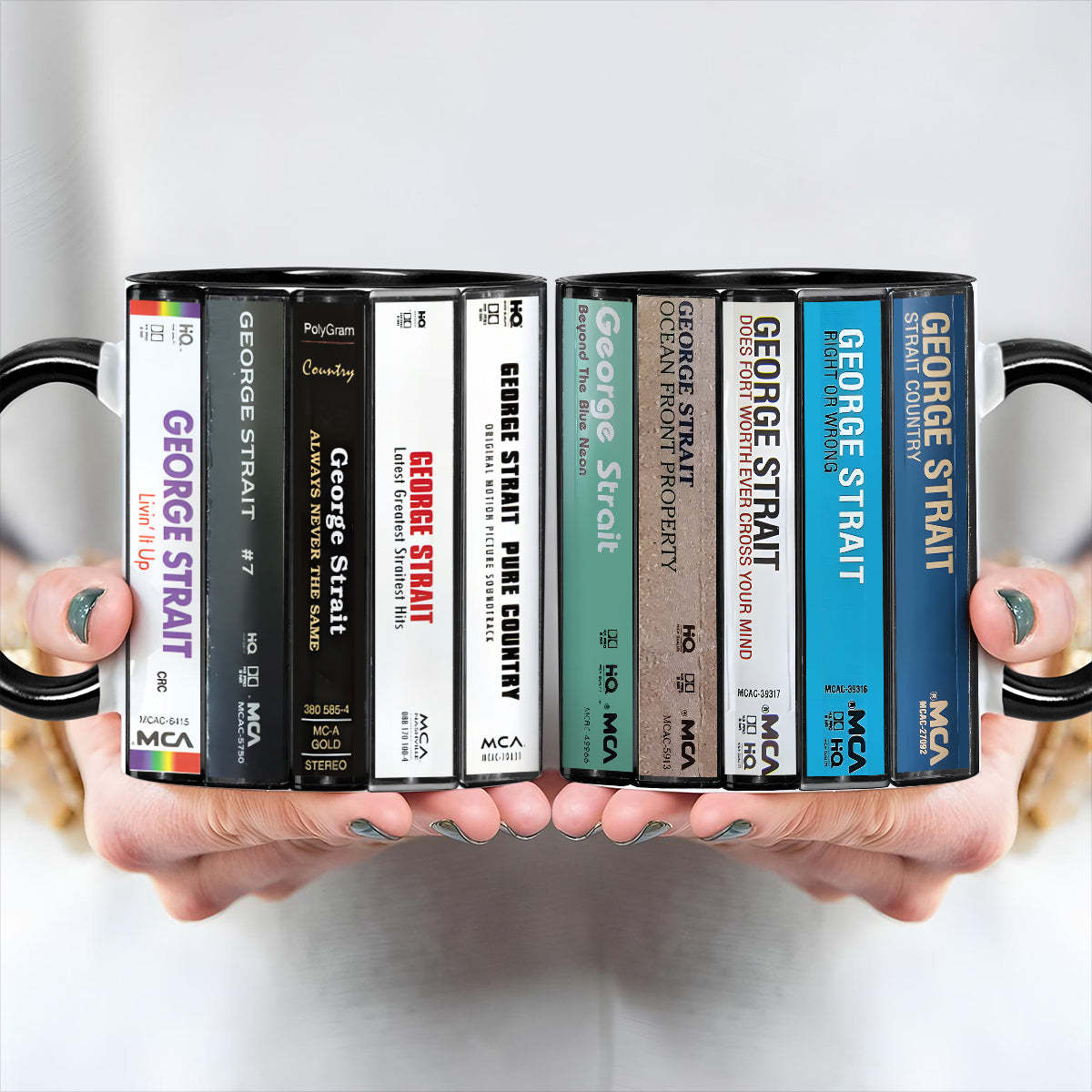 George Strait Albums Cassette Retro Collection Accent Mug