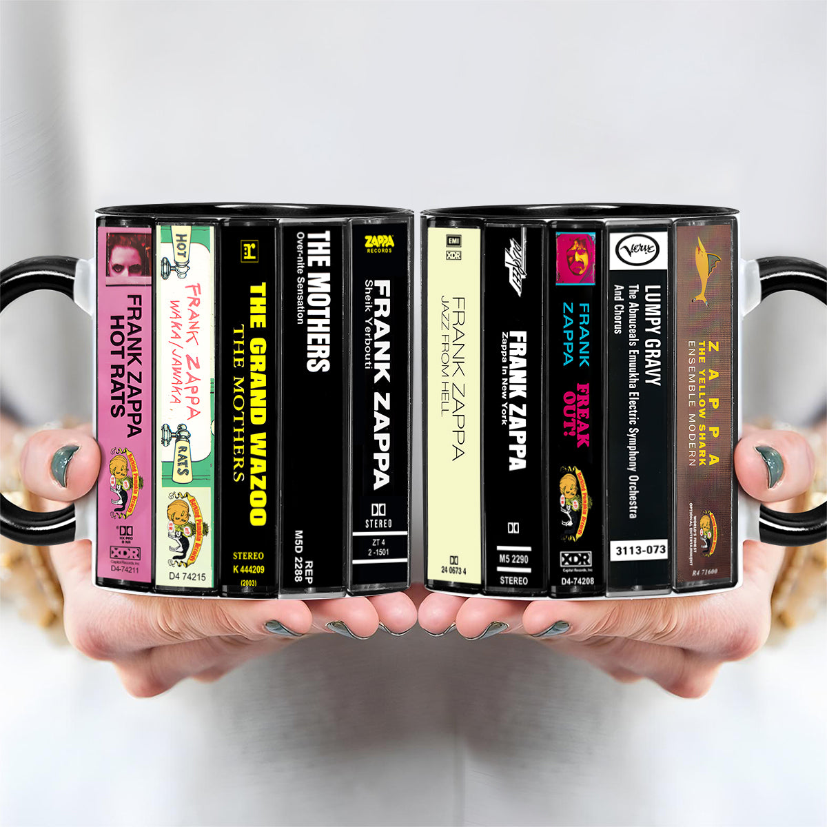 Frank Zappa Albums Cassette Collection Retro Accent Mug
