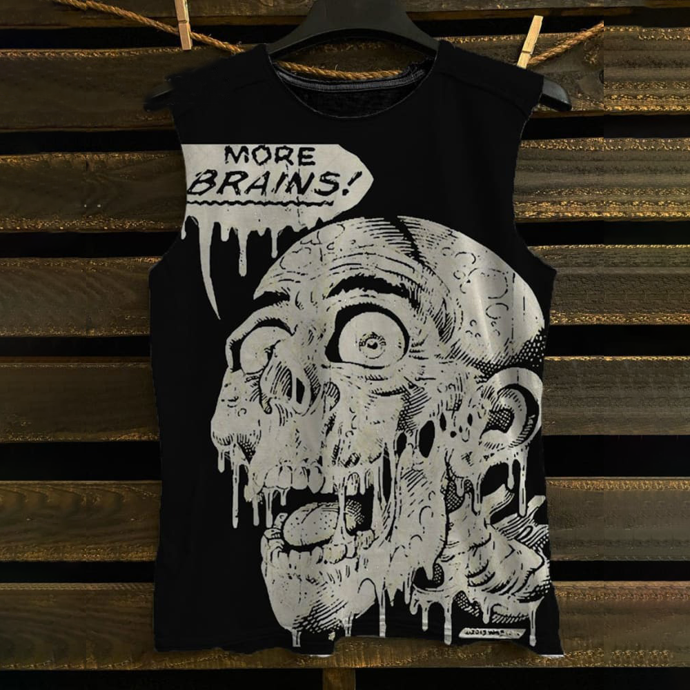 Unisex Tarman Skull Print Tank Top