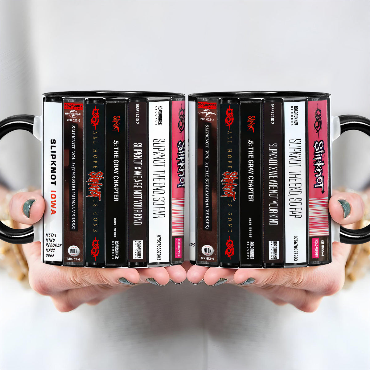 Slipknot Albums Cassette Collection Retro Accent Edge-to-Edge Printed Mug