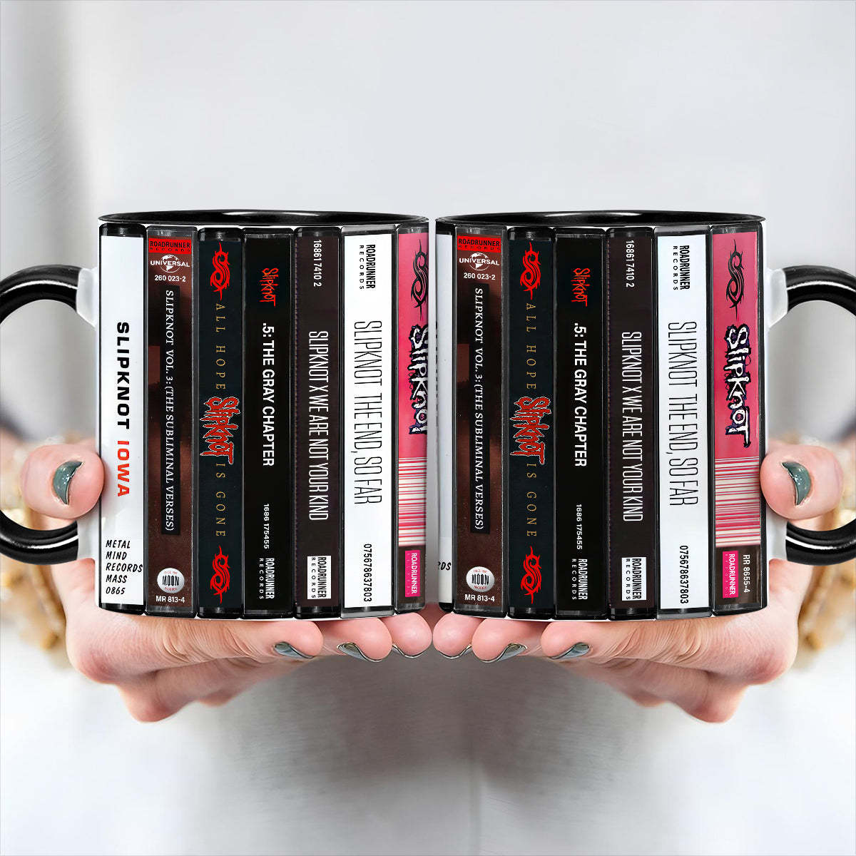 Slipknot Albums Cassette Collection Retro Accent Edge-to-Edge Printed Mug
