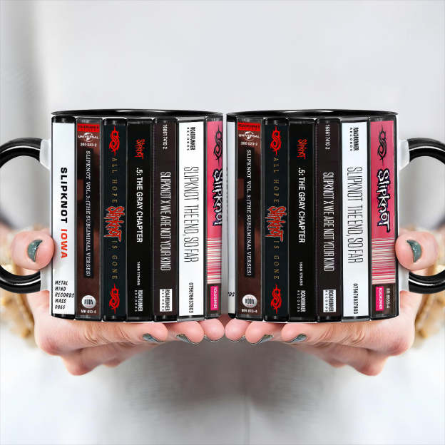 Slipknot Albums Cassette Collection Retro Accent Edge-to-Edge Printed Mug