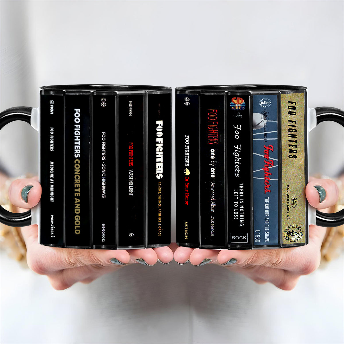 Foo Fighters Albums Cassette Collection Retro Accent Mug