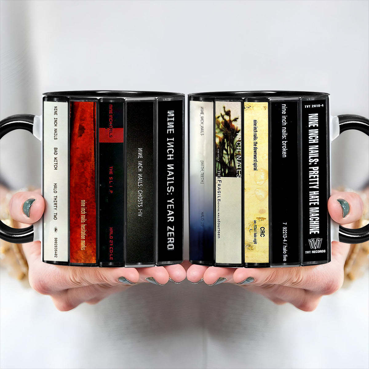 NIN Albums Cassette Collection Retro Accent Mug
