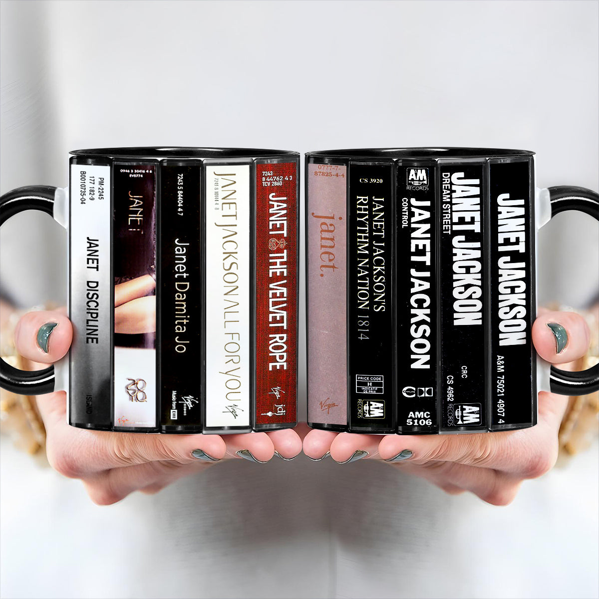 Janet Jackson Albums Cassette Retro Collection Accent Mug