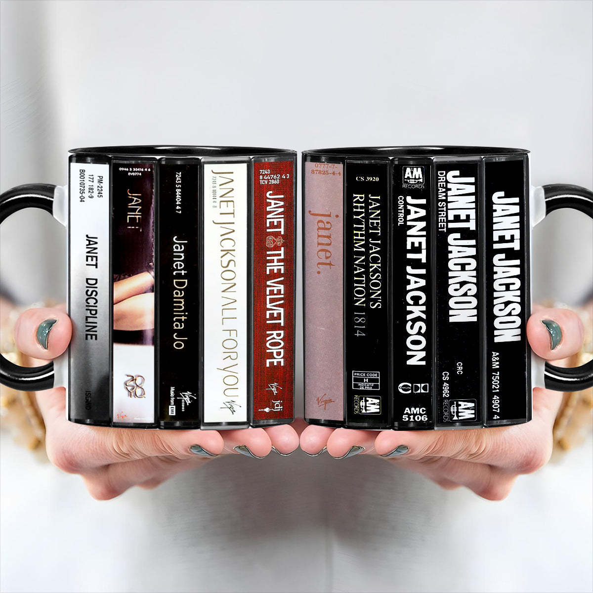 Janet Jackson Albums Cassette Retro Collection Accent Mug
