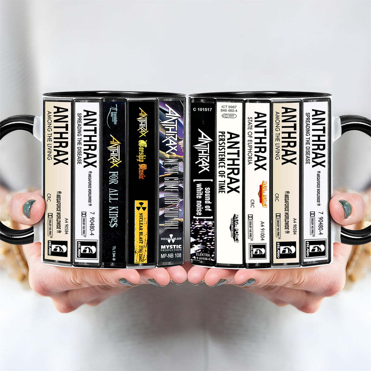 Anthrax Albums Cassette Collection Retro Accent Mug