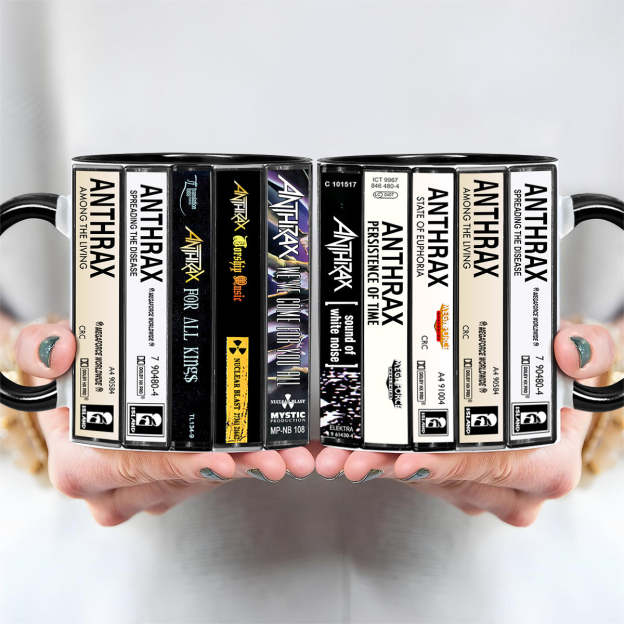 Anthrax Albums Cassette Collection Retro Accent Mug