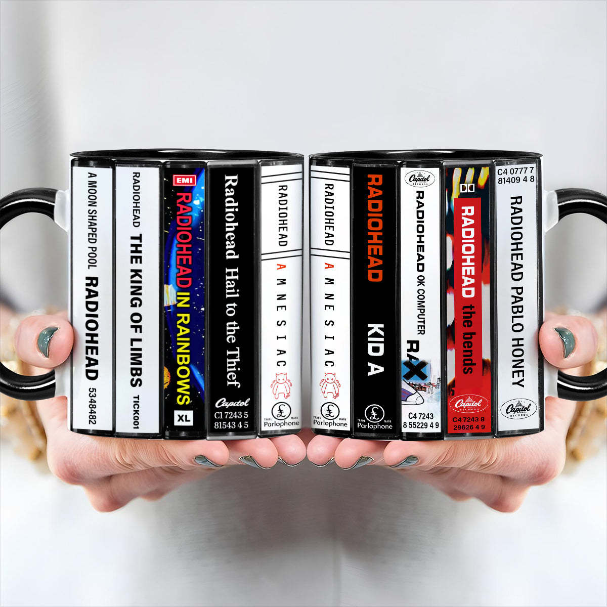 Radiohead Albums Cassette Collection Retro Accent Mug