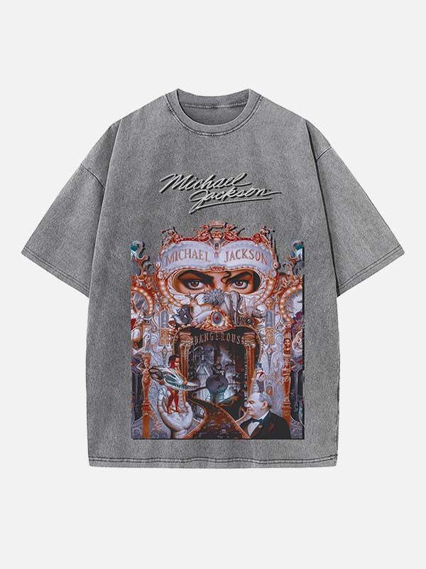 Michael Jackson Print Round Neck T-shirt