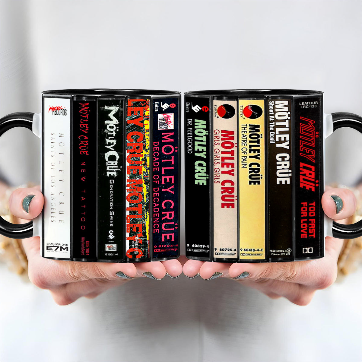 Motley Crue Albums Cassette Retro Collection Accent Mug