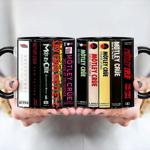 Motley Crue Albums Cassette Retro Collection Accent Mug
