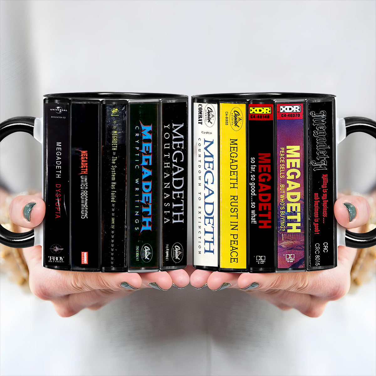Megadeth Albums Cassette Collection Retro Accent Mug