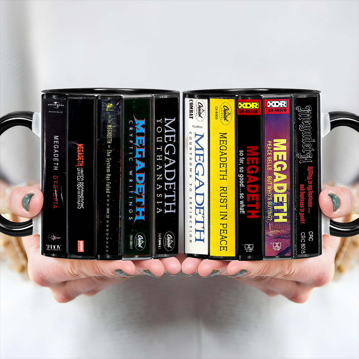 Megadeth Albums Cassette Collection Retro Accent Mug