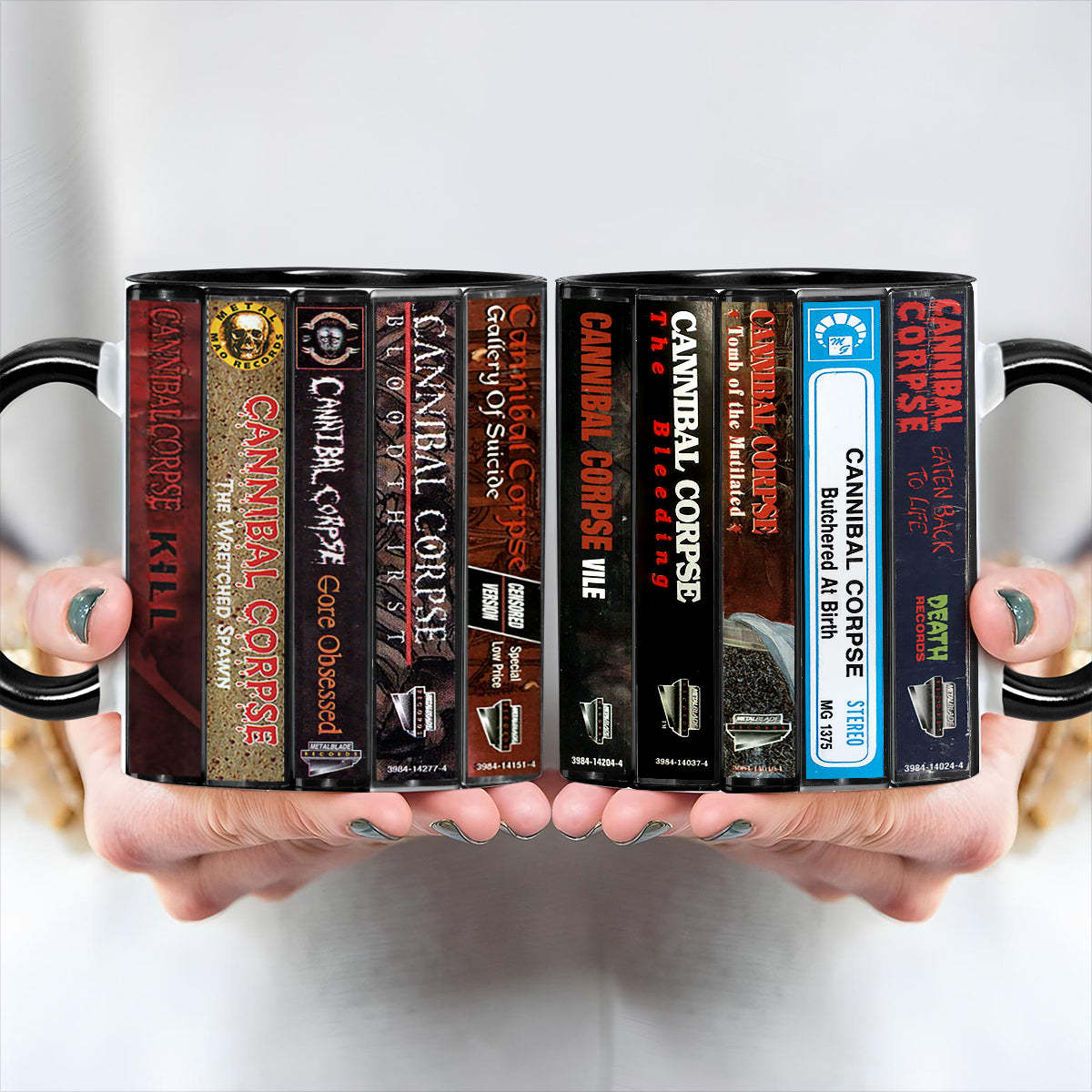 Cannibal Corpse Albums Cassette Collection Retro Accent Mug
