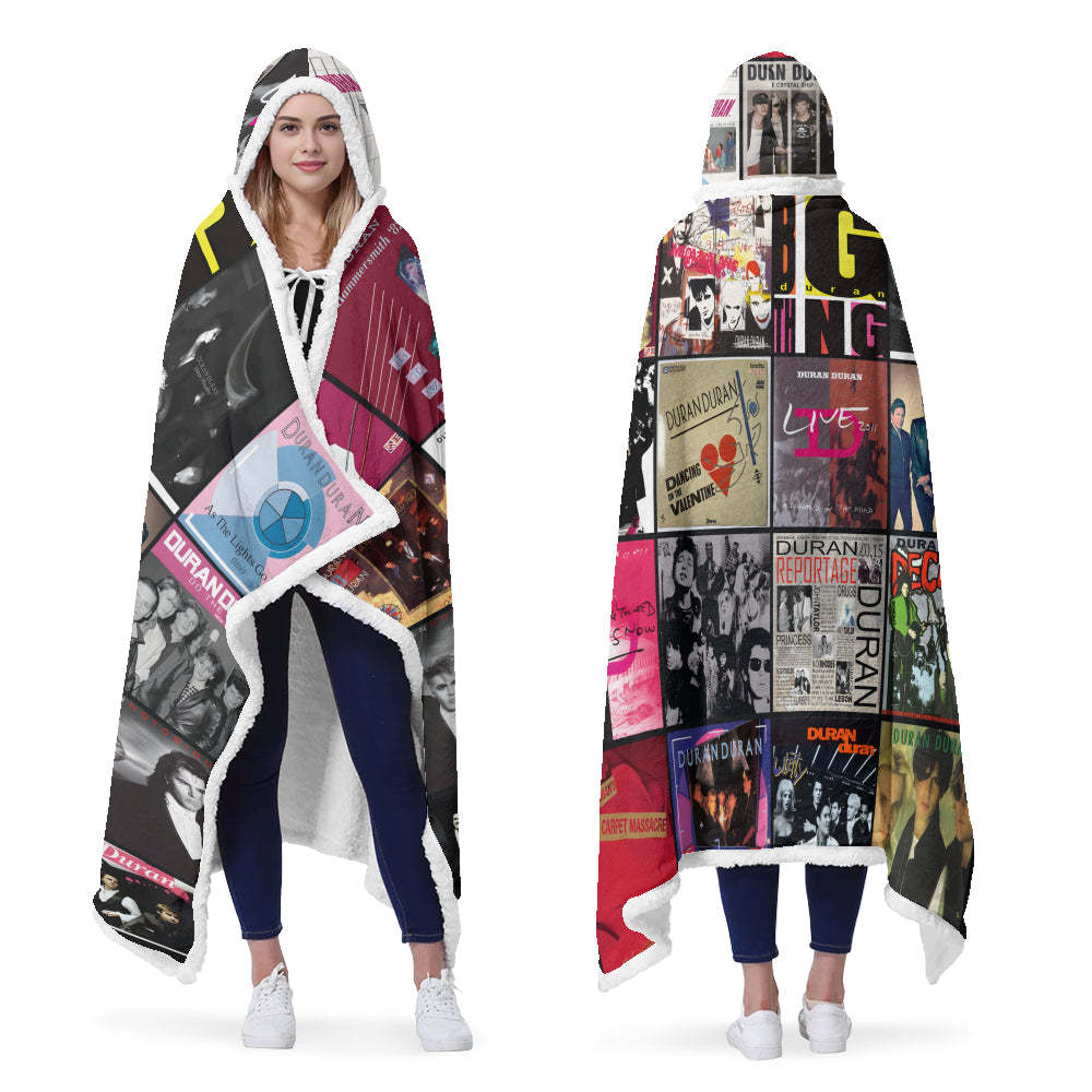 Duran Duran Wearable Hooded Blanket – 80s Music Lover Cozy Throw with Album Art