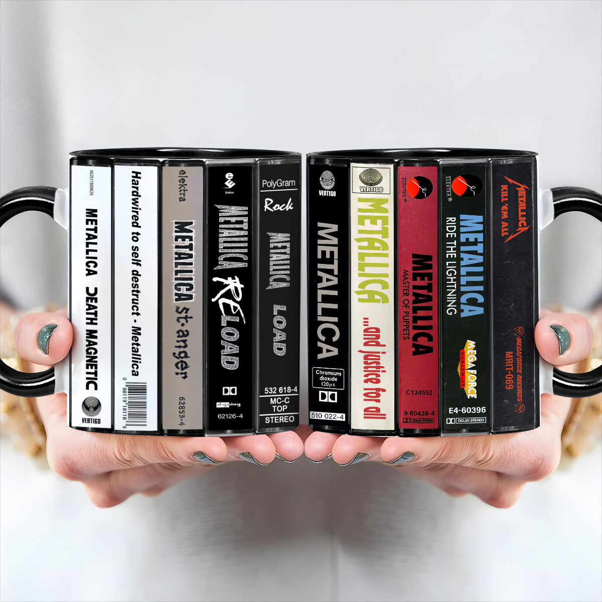 Metallica Albums Cassette Collection  Retro Accent Mug