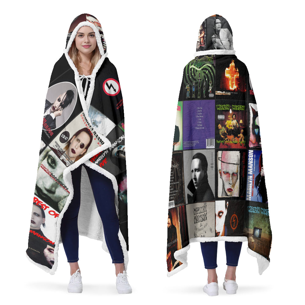 Marilyn Manson Wearable Hooded Blanket – The Shock Rock Album Collection