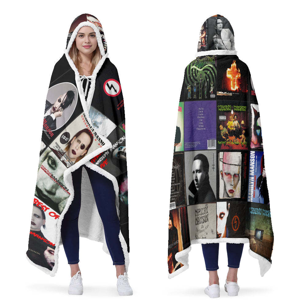 Marilyn Manson Wearable Hooded Blanket – The Shock Rock Album Collection
