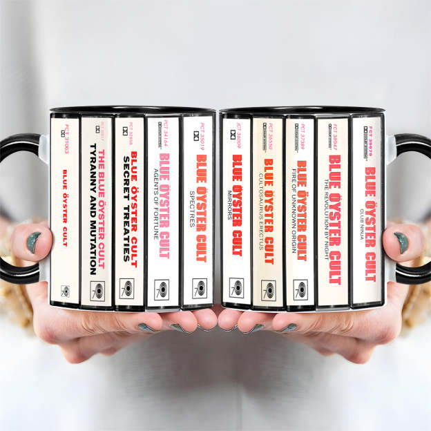 Blue Oyster Cult Albums Cassette Collection Retro Accent Mug