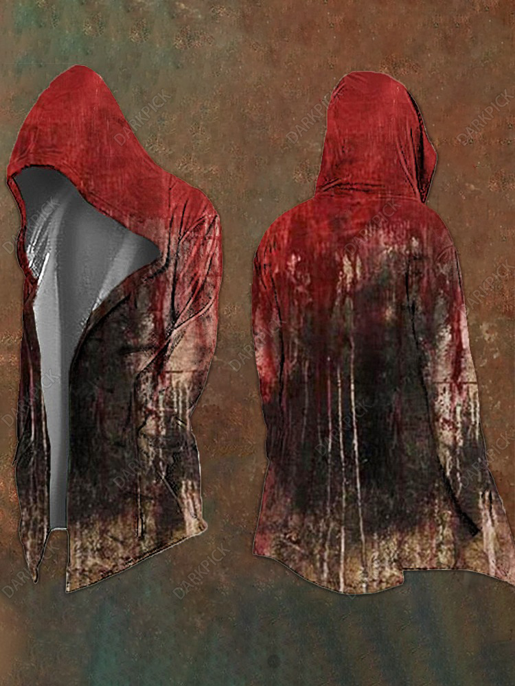 Halloween Blood Stain Vintage Art Print Hooded Jacket