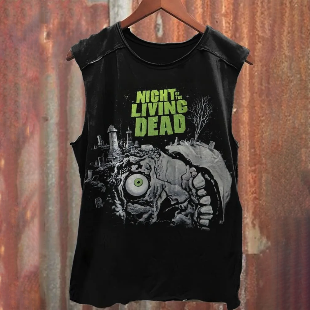 Unisex Retro Night of The Living Dead Print Casual Tank Top