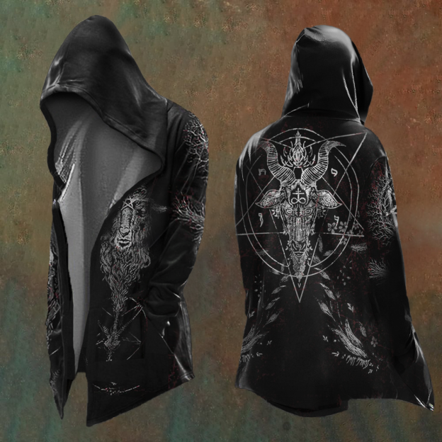 Men's Satanic Goat Dream Casual Hooded Jacket