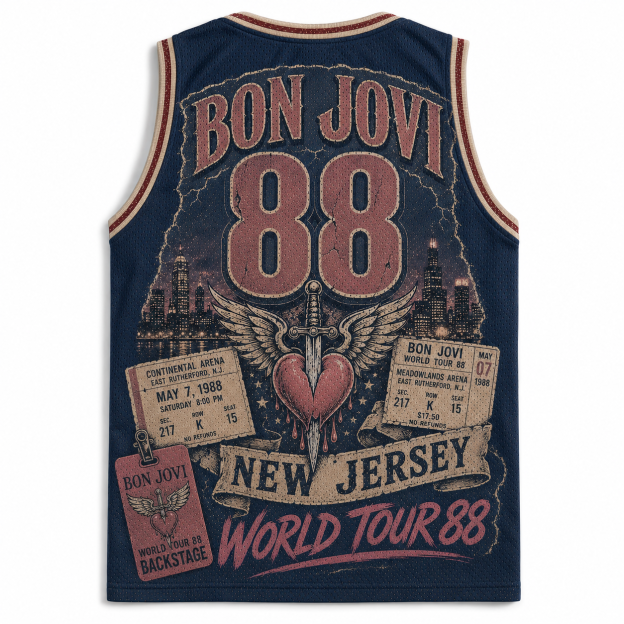 Vintage Bon Jovi New Jersey World Tour 88 Jersey Tank