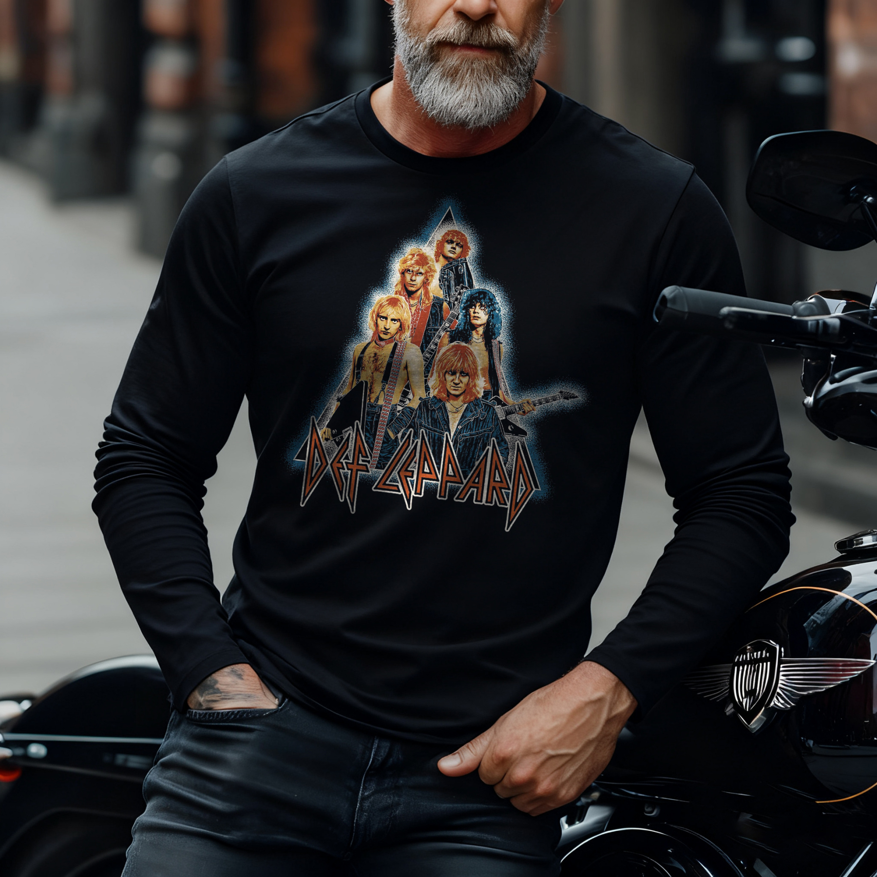 Def Leppard Printed Long Sleeve T-Shirt