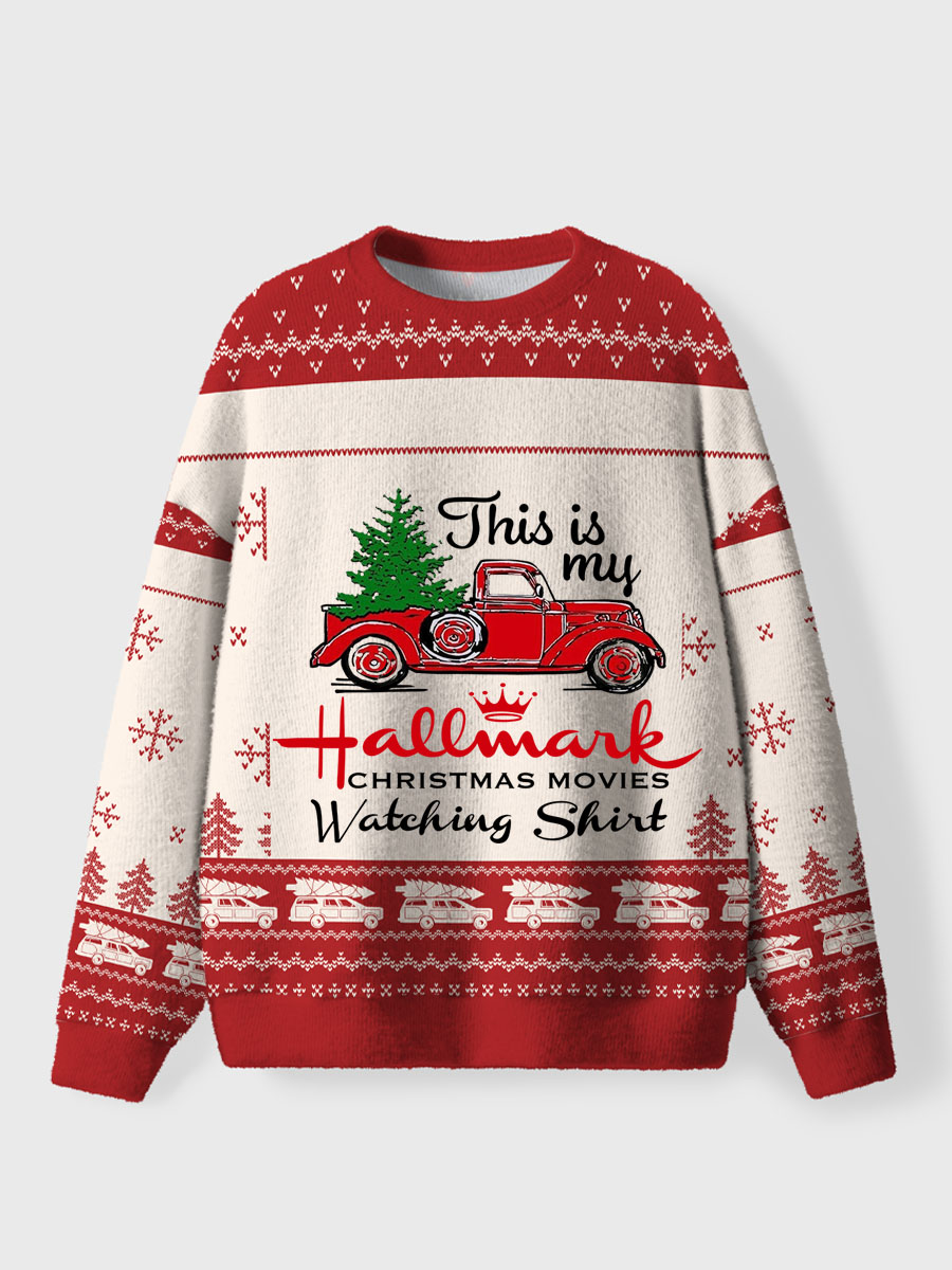 Vintage This Is My Movie Watching Christmas Ugly Sweater