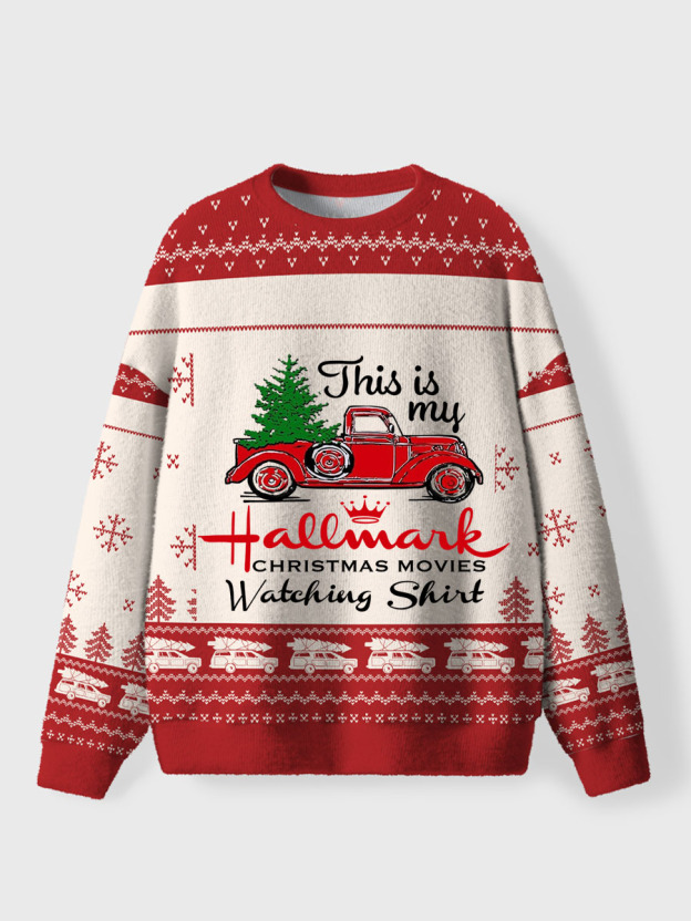 Vintage This Is My Movie Watching Christmas Ugly Sweater