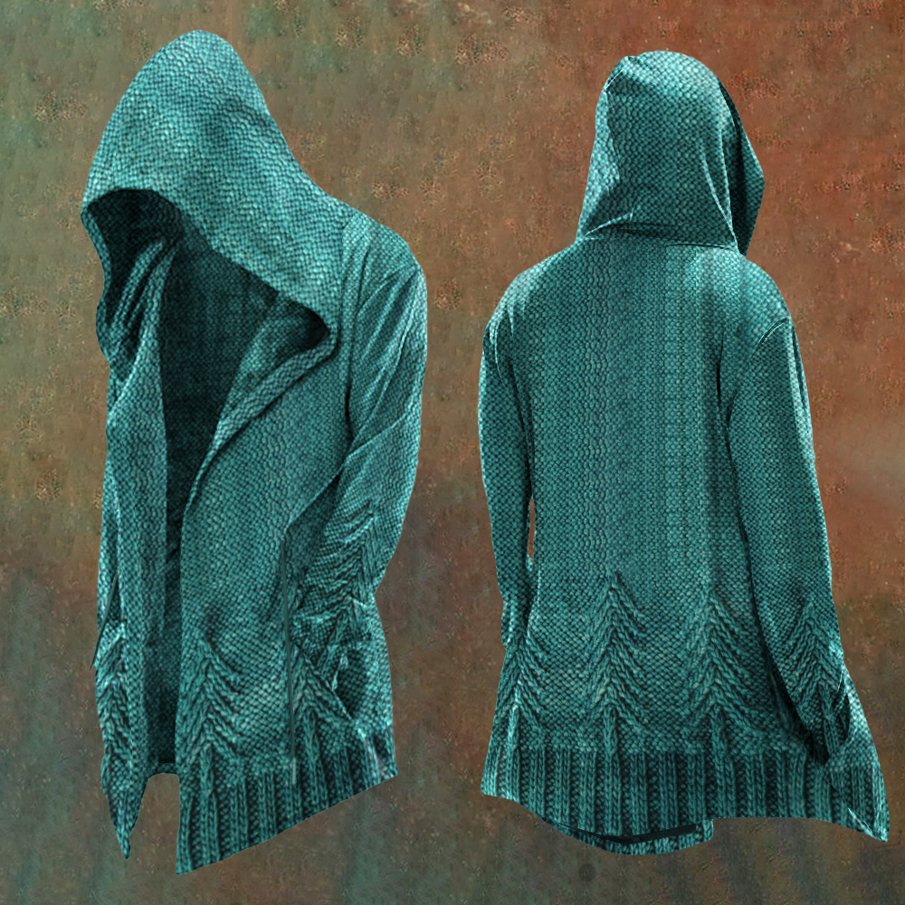 Christmas Tree Knit Jacquard Hooded Jacket