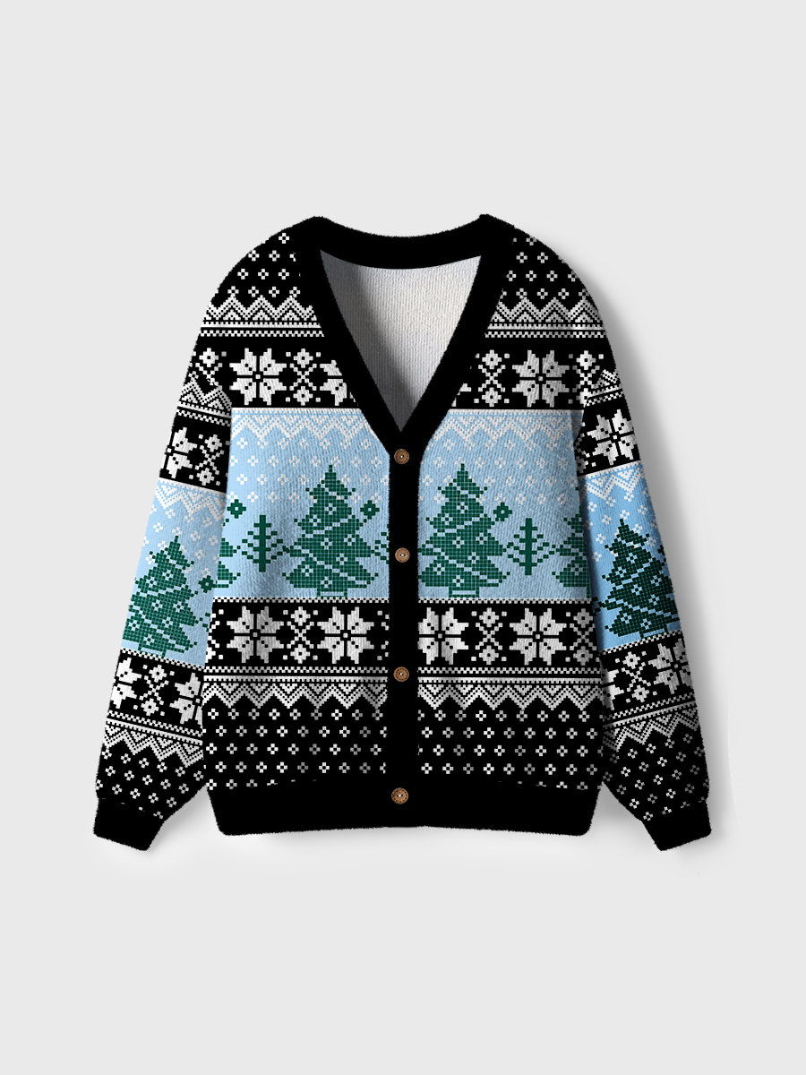 Vintage Christmas Tree Ugly Cardigan Sweaters