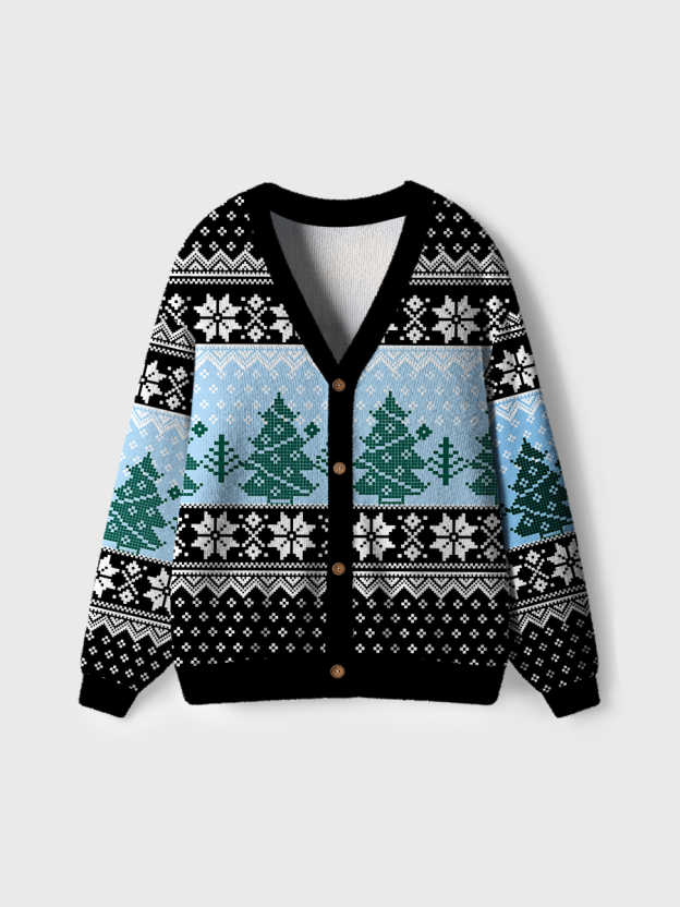 Vintage Christmas Tree Ugly Cardigan Sweaters