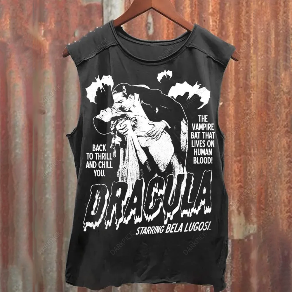 Unisex Vampire Dracula Art Print Casual Tank Top
