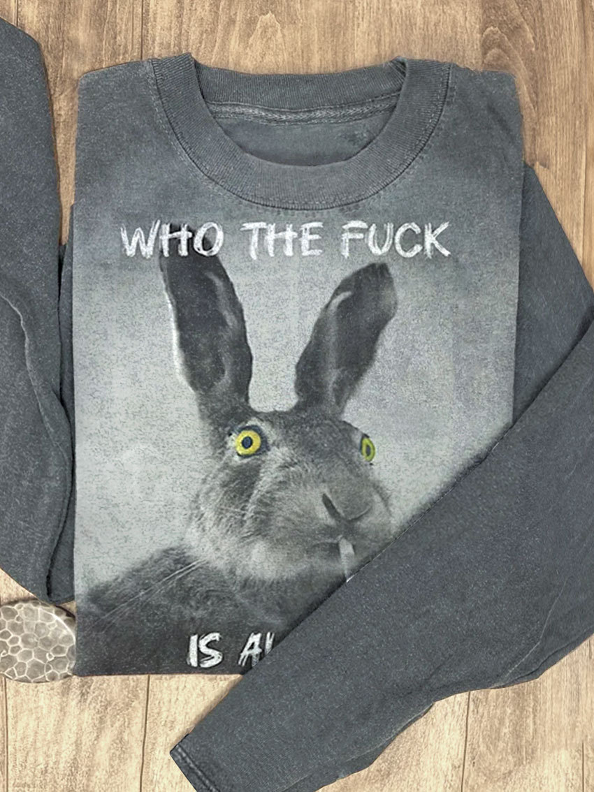 Funny Who The Fuck Art Print Casaul Short Sleeve T-shirt