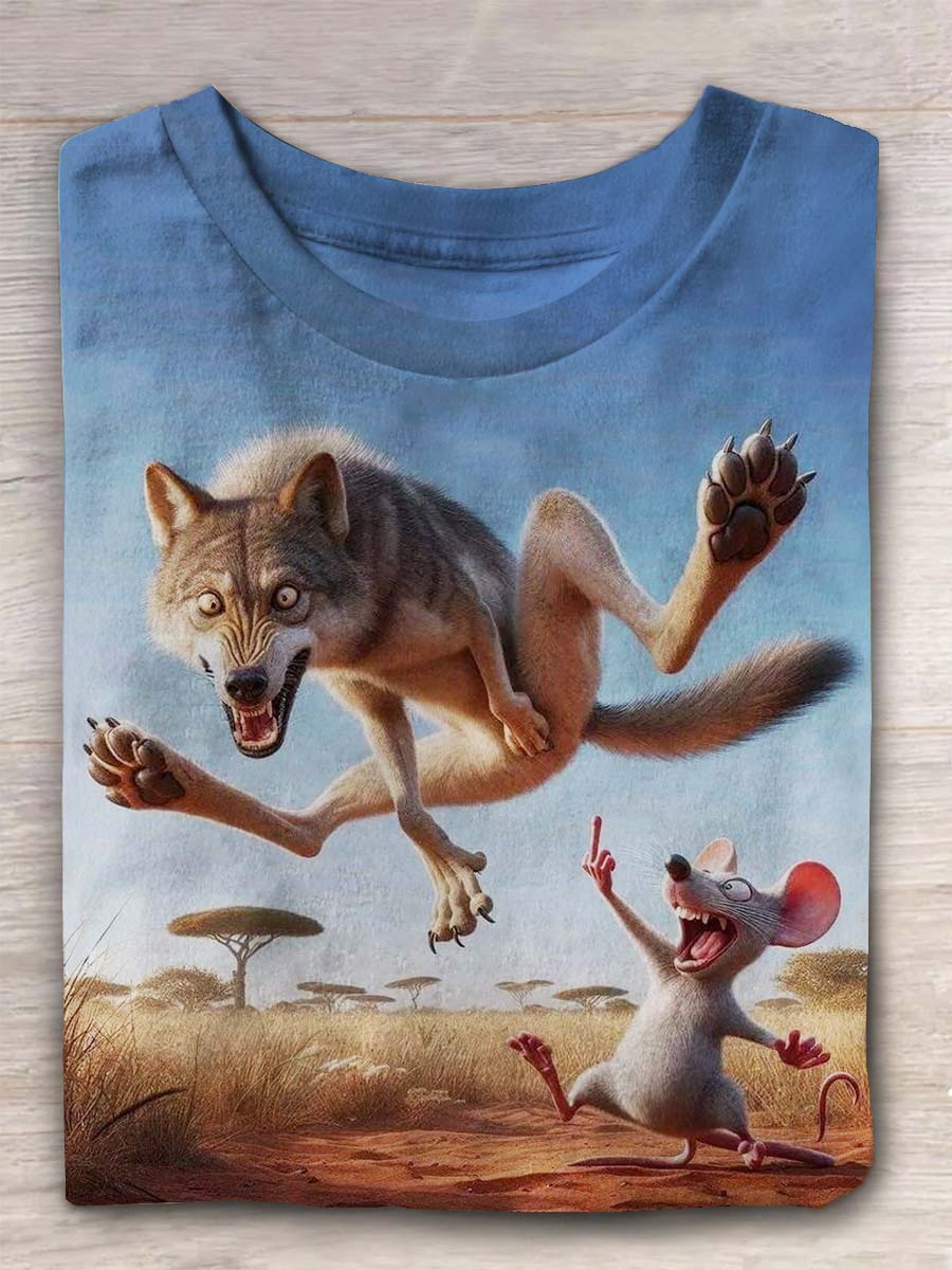 Funny Animal Print Casual Short Sleeve T-Shirt