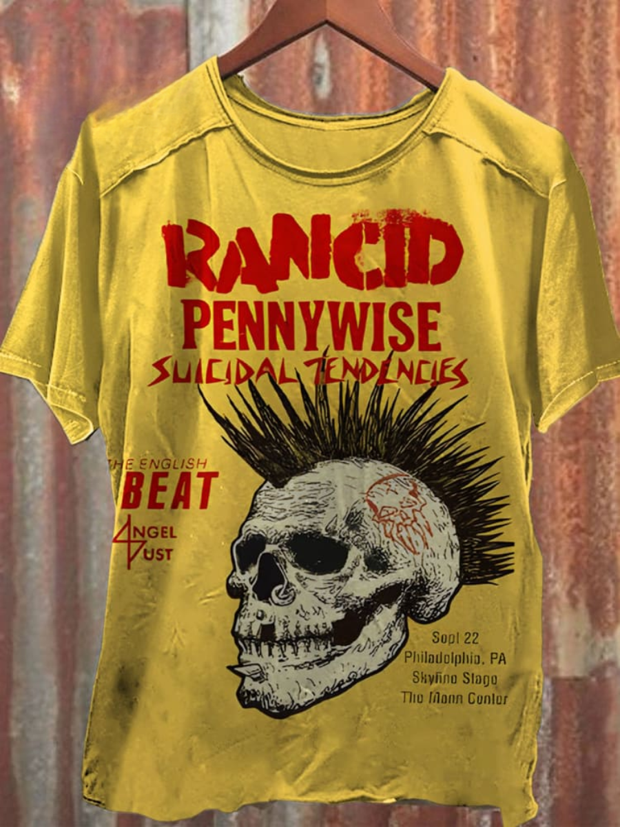 Rancid Skull Print Casual Tank Top