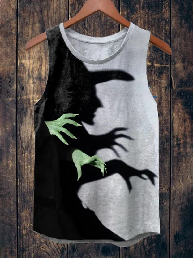 Women's Halloween Witch Shadow Print Casual Tank Top