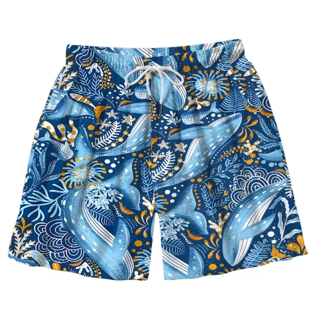 Whales In The Ocean Aloha Mens Swim Trunks