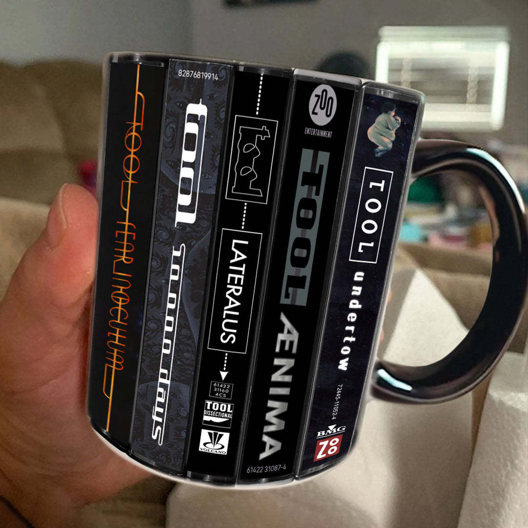 Tool Albums Cassette Collection Retro Accent Edge-to-Edge Printed Mug